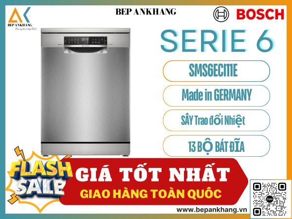 Máy rửa chén bát Bosch Series 6 SMS6ECI11E - Made in Germany